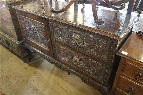 Carved oak sideboard